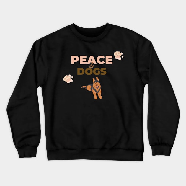 Peace & Dogs - International day of Peace Crewneck Sweatshirt by Tee Shop